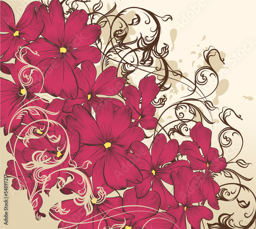 Fashion floral background with flowers