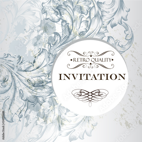 Invitation card in vintage elegant  style