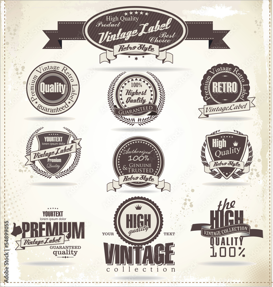 Vintage Styled Premium Quality Label collection