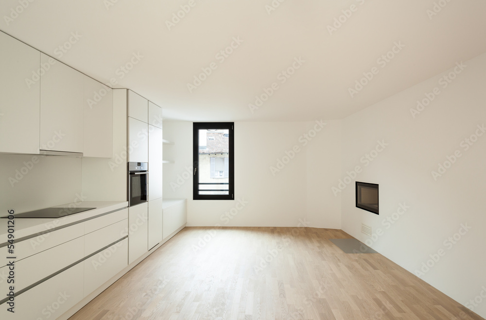 interior new house, modern white kitchen interior new house, modern white kitchen