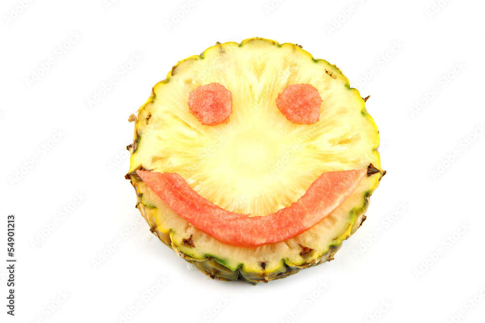 Smile Face of Emotion image made from mix fruits. Smile Face of Emotion image made from mix fruits.