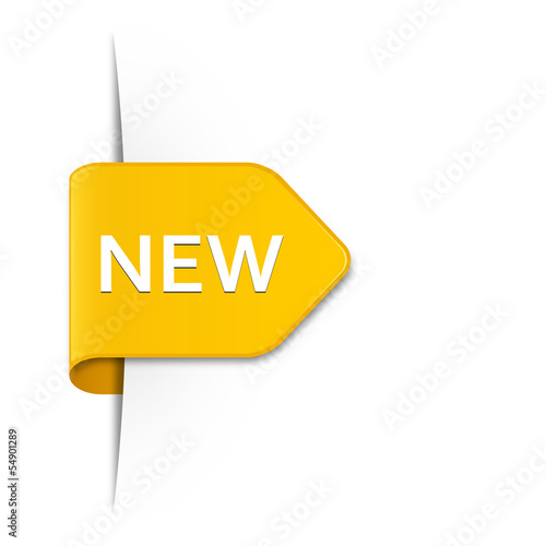 New yellow sticker with drop shadow