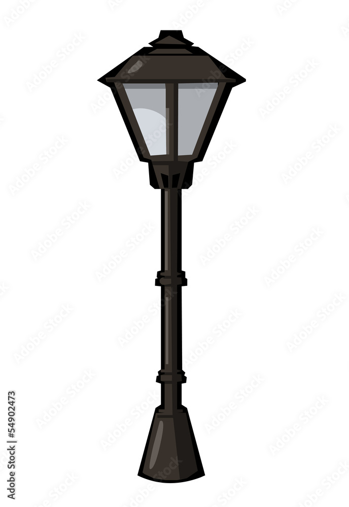 City street lantern isolated illustratio