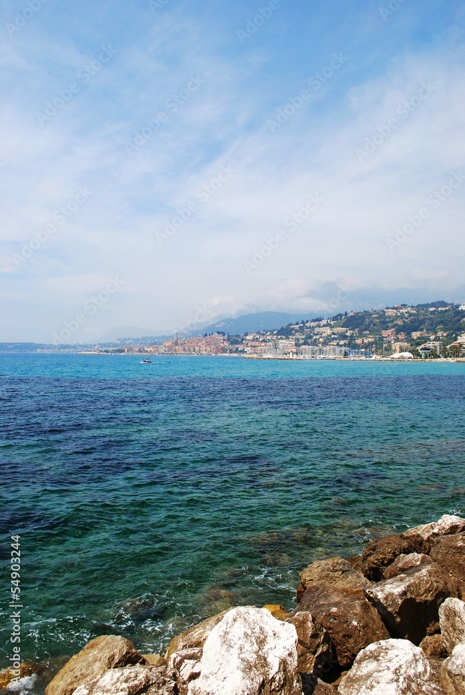 Menton town, french riviera landscape, Provence, France