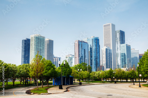 Obraz na płótnie Downtown Chicago, IL in the morning w salonie