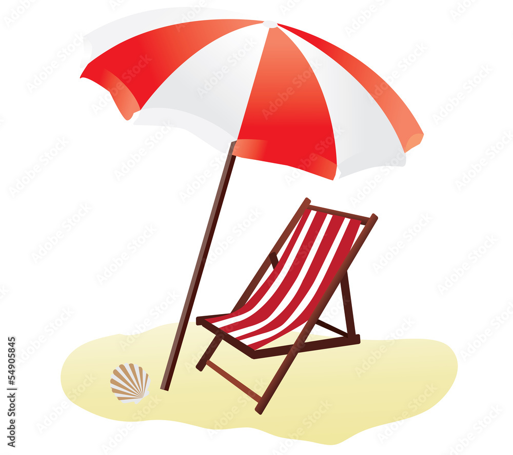 vector beach umbrella and chair vector beach umbrella and chair