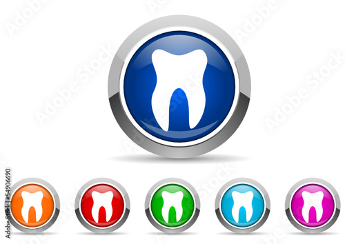 tooth vector icon set