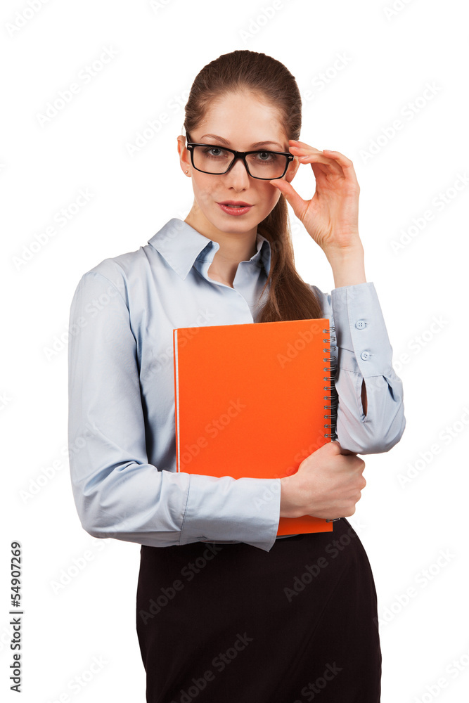 Stylish young woman in glasses