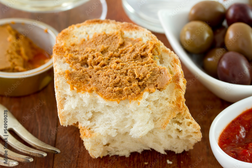bread with fish pate