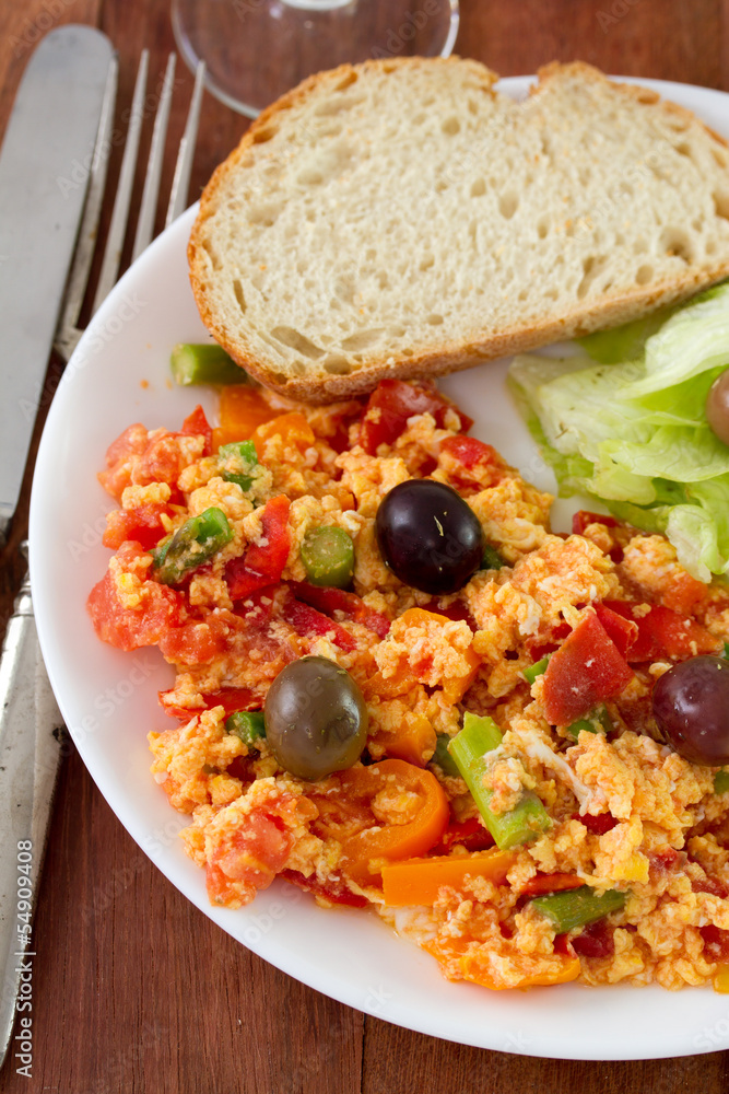 fried eggs with vegetables fried eggs with vegetables