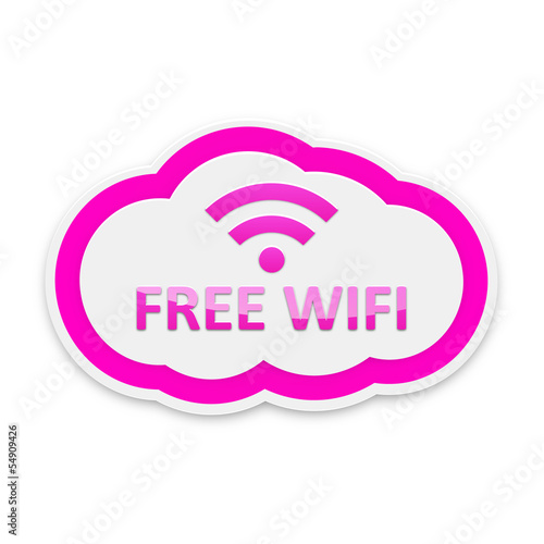 Pink Free Wifi Cloud Icon