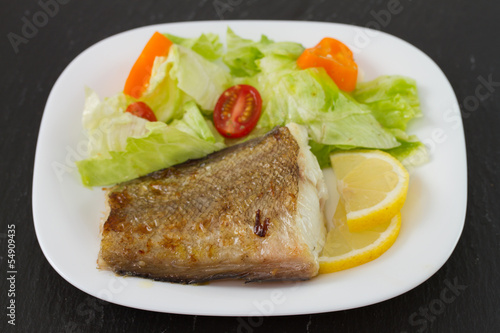 fish with salad