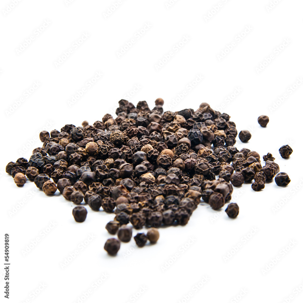 Black pepper isolated on the white background Black pepper isolated on the white background