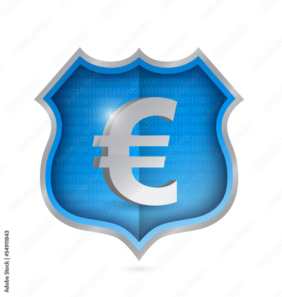 Fototapeta premium euro security shield illustration design