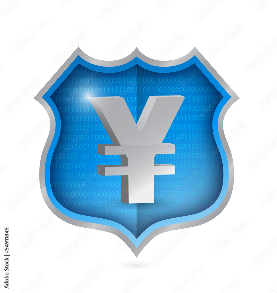 Obraz premium yen security shield illustration design