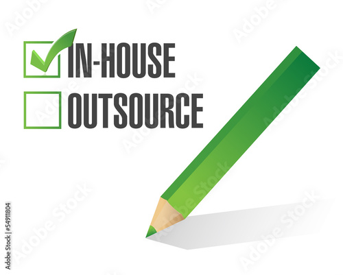 in-house outsource check mark illustration design