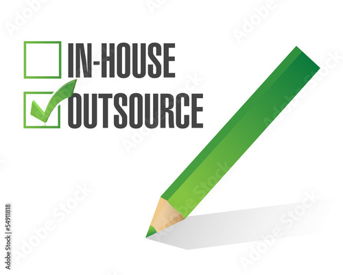 in-house outsource check mark illustration design