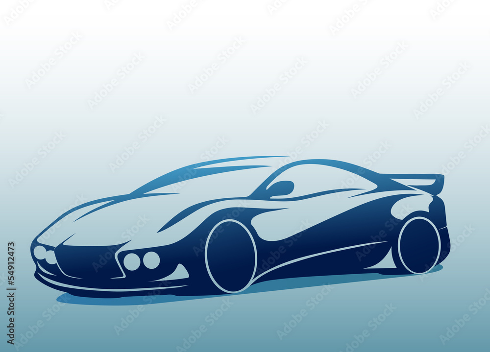 Sempatik bir spor otomobil ( mavi )