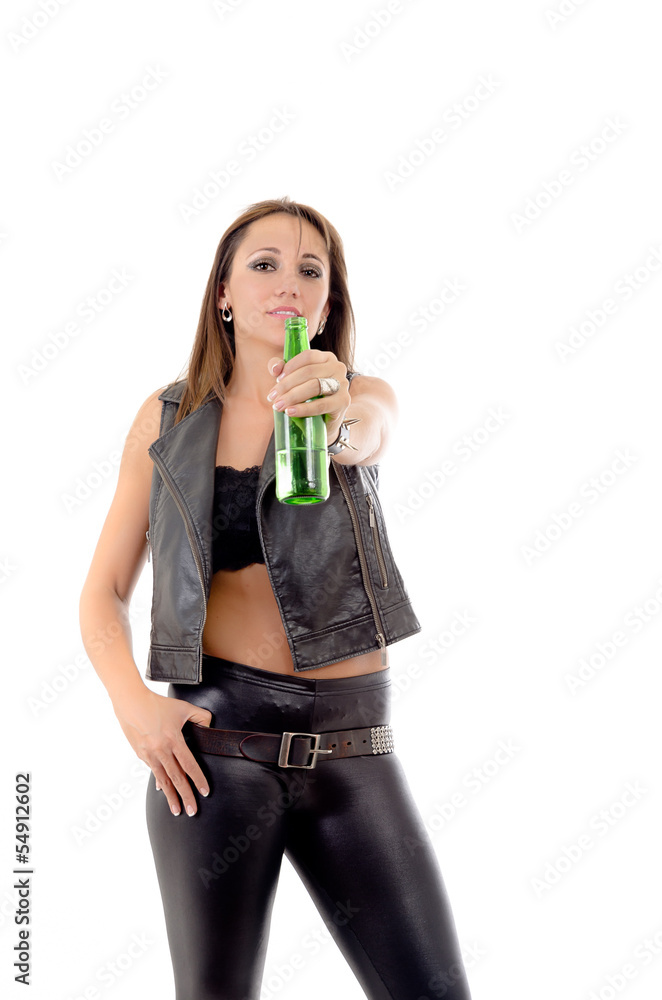 Woman Drinking Beer Woman Drinking Beer