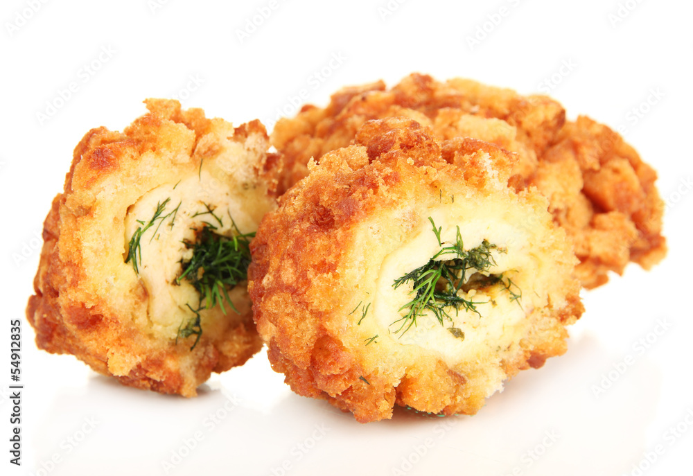Chicken Kiev isolated on white Chicken Kiev isolated on white