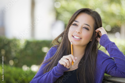 Pensive Mixed Race Female S...