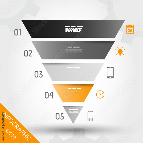 orange infographic reversed pyramid