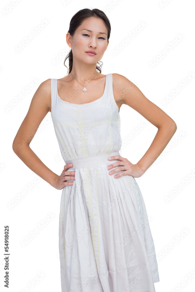 Mysterious brunette posing and looking at camera Mysterious brunette posing and looking at camera