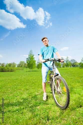 Cute man on the bike