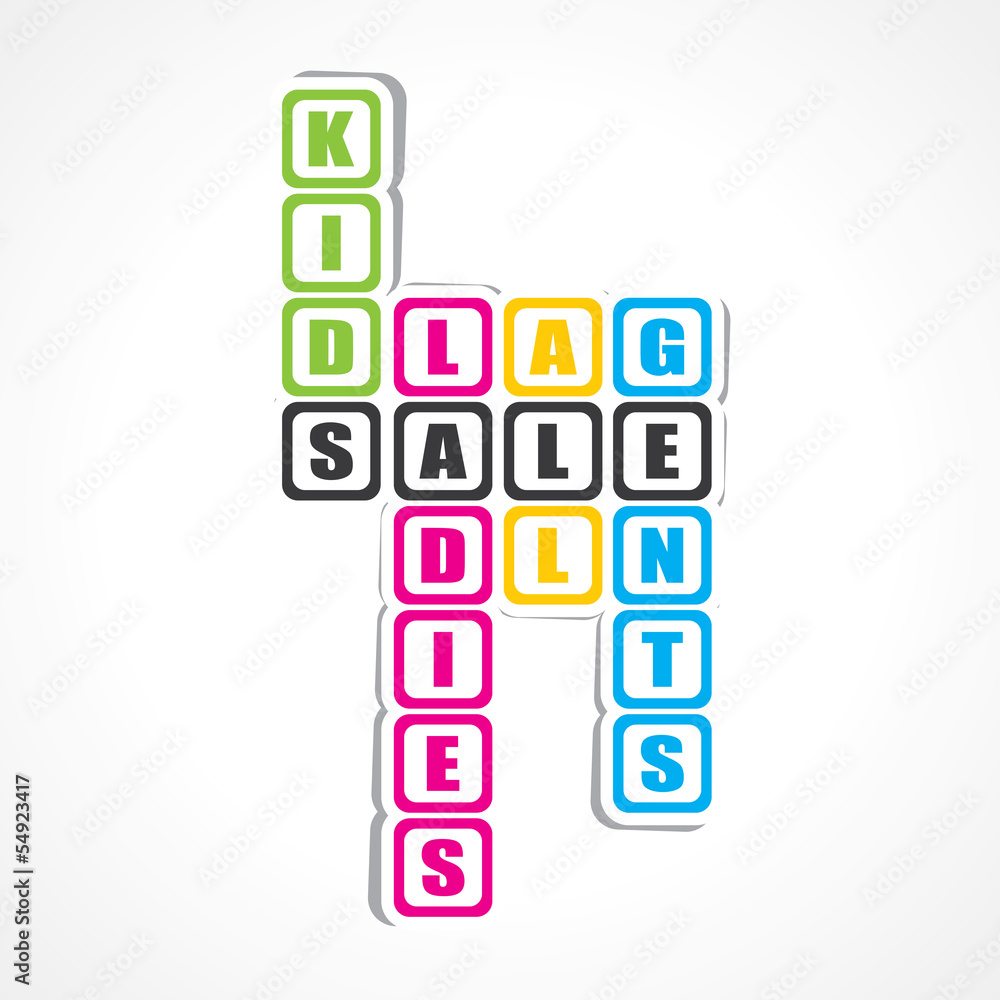 Sale for ladies ,gents and kids sticker -vector illustration Sale for ladies ,gents and kids sticker -vector illustration