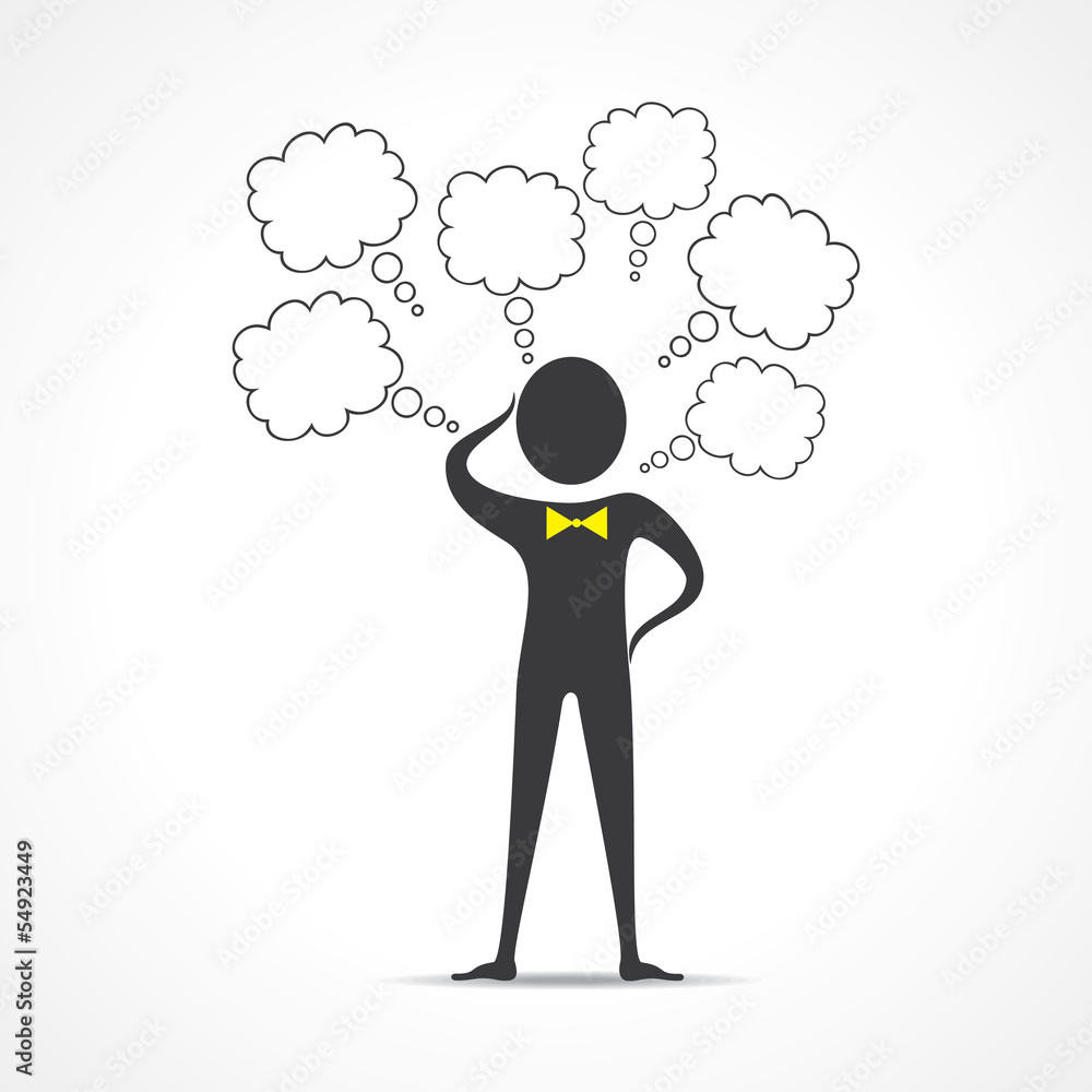 Businessman thinks deeply about something Businessman thinks deeply about something