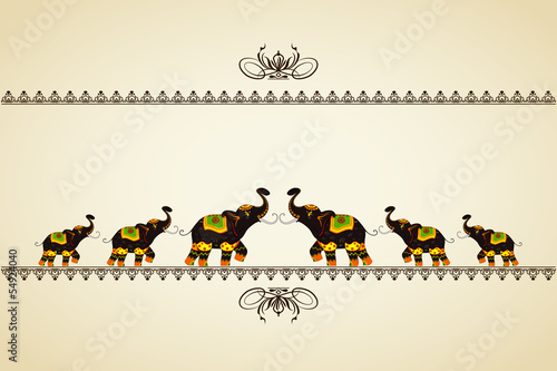 vector illustration of decorated elephant showing Indian culture