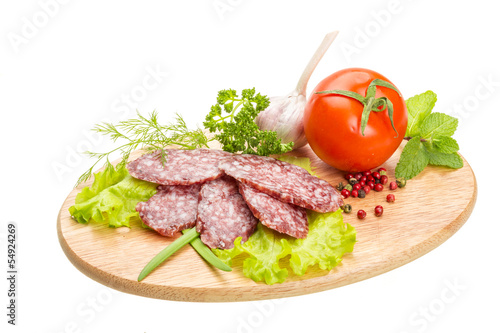 Fresh ripe salami