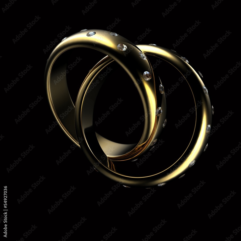Gold Wedding Ring with diamond. Holiday symbol Gold Wedding Ring with diamond. Holiday symbol