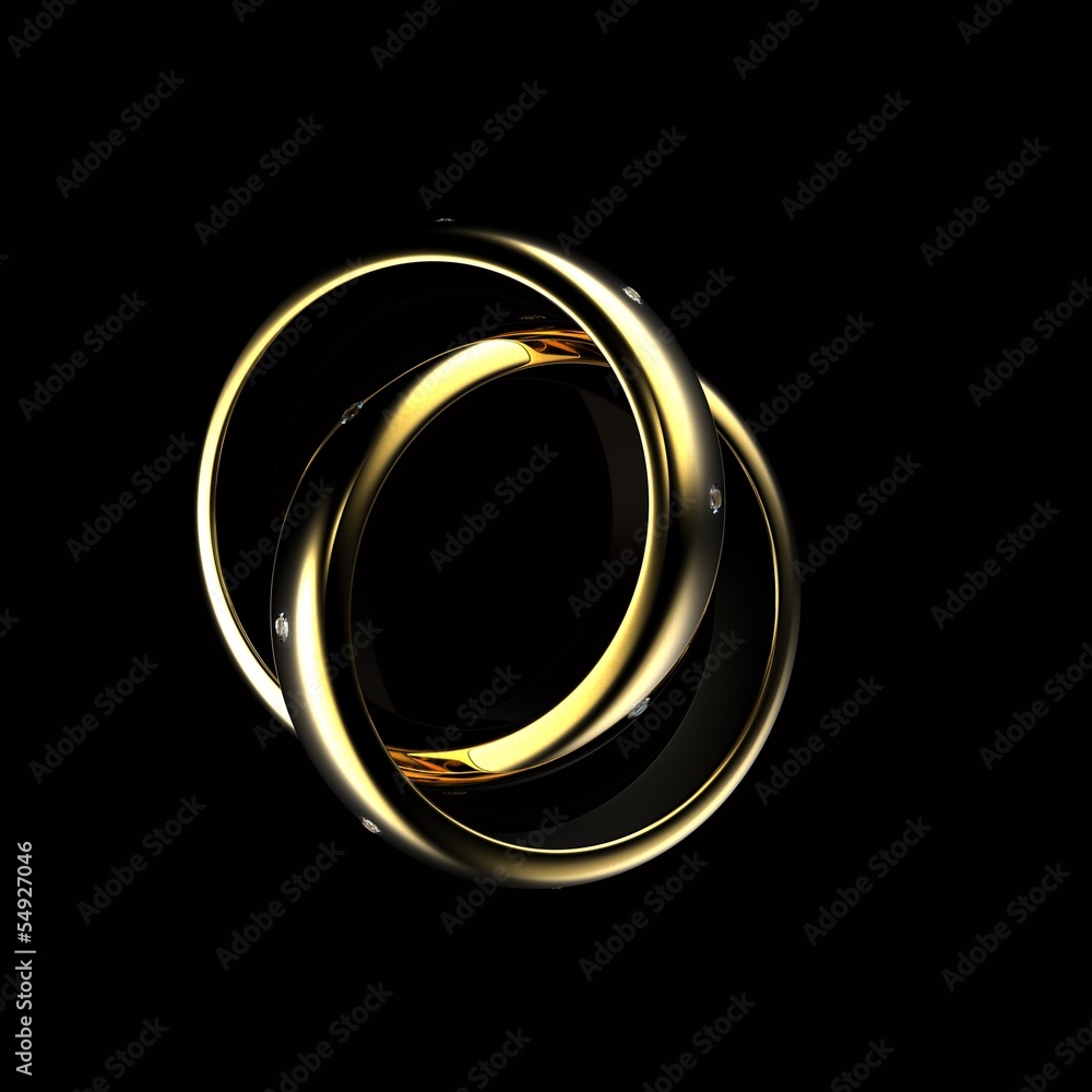 Gold Wedding Ring with diamond. Holiday symbol Gold Wedding Ring with diamond. Holiday symbol