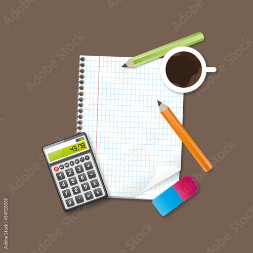 cahier,café,crayon