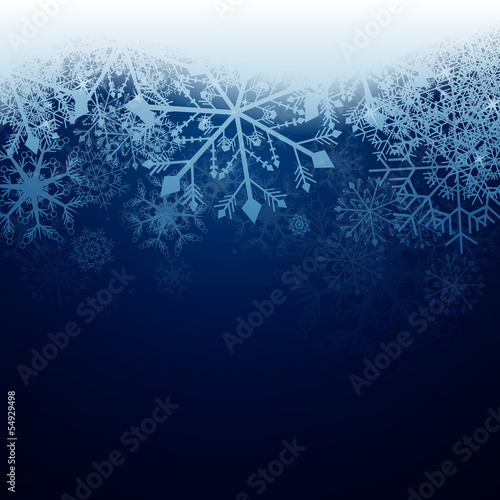 Vector Illustration of a Winter Background with Snowflakes
