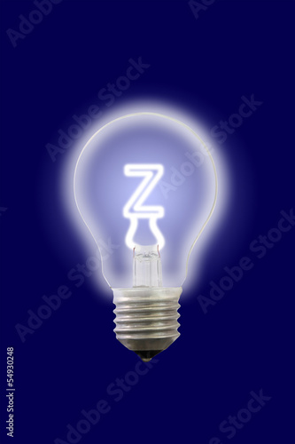 Small letter glow inner electric lamp.