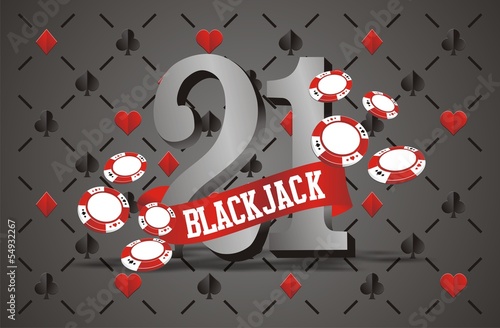 blackjack banner with playing card background
