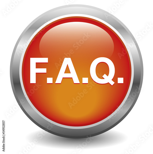 F.A.Q. glossy icon red