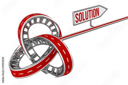 Obraz na plátně Different Way With SOLUTION Sign