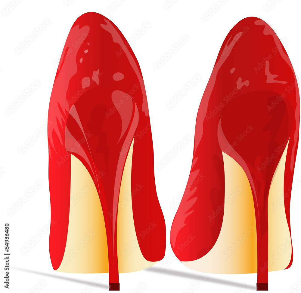 Scarpe rosse con tacchi a spillo Stock Vector | Adobe Stock