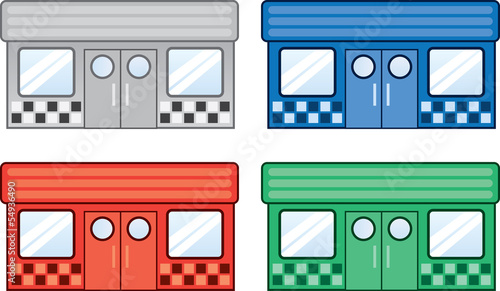 Isolated diners in various colors