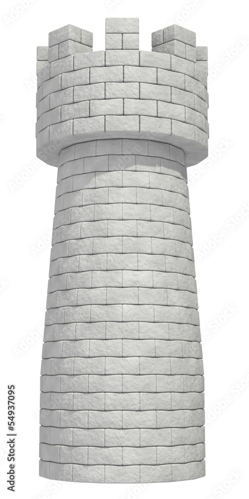 stone tower on a white background