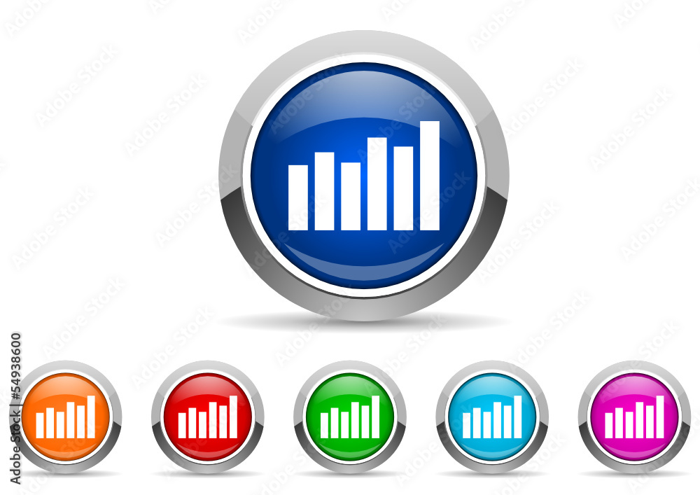 bar graph icon set