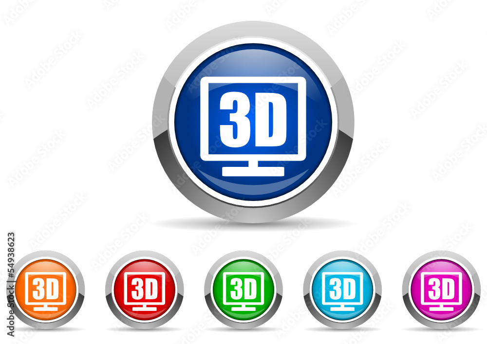 3d display icon set 3d display icon set