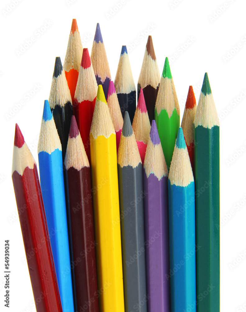 Colour pencils isolated on white