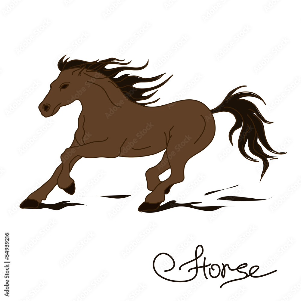 Obraz premium Illustration of racing horse