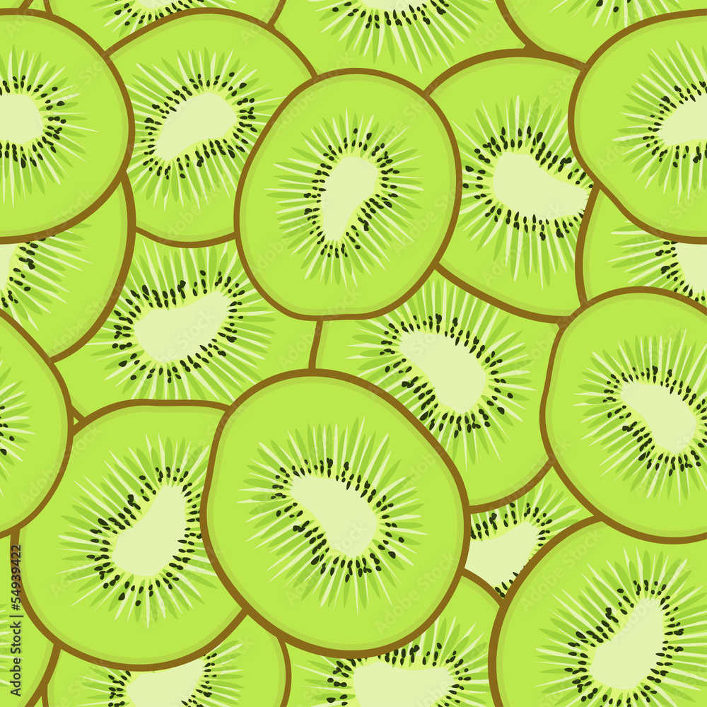 Fototapeta premium Seamless pattern of kiwi slices
