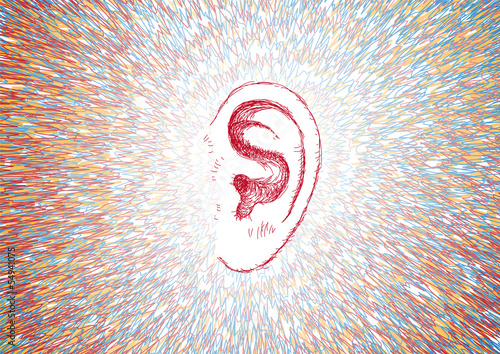 orecchio e onde sonore