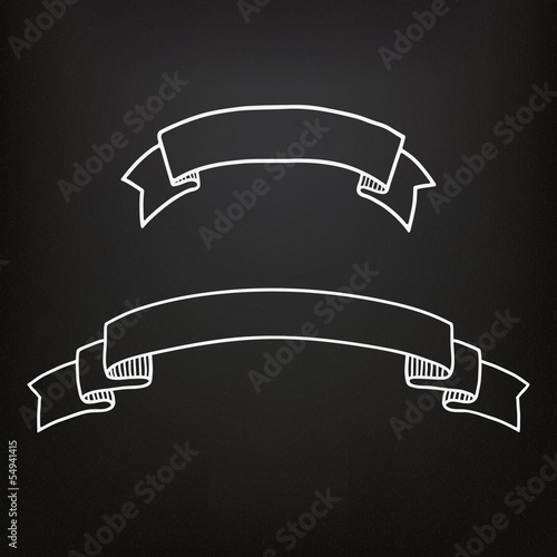 Hand drawn ribbons on the b...